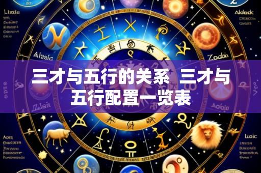 三才与五行的关系 三才与五行配置一览表