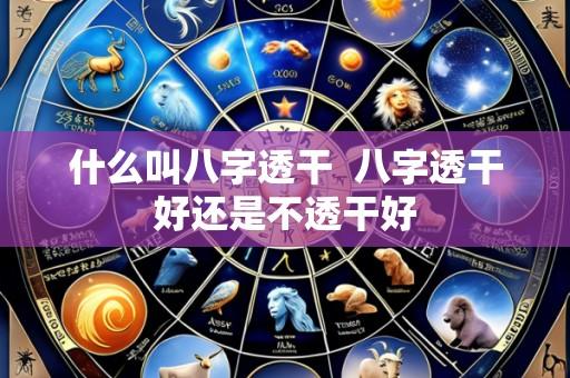 什么叫八字透干 八字透干好还是不透干好