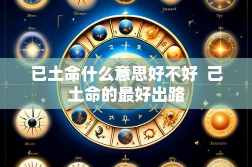 已土命什么意思好不好  己土命的最好出路