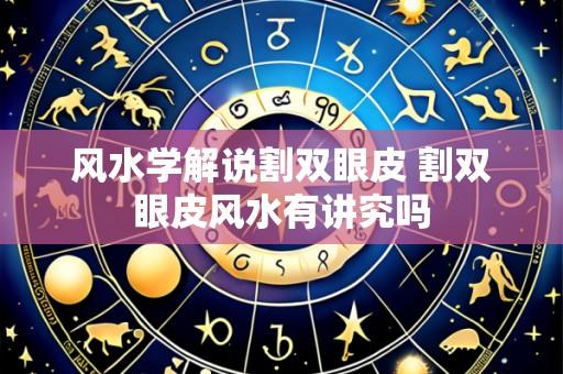 风水学解说割双眼皮 割双眼皮风水有讲究吗