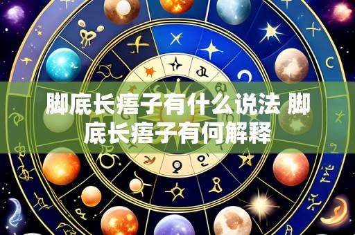 脚底长痦子有什么说法 脚底长痦子有何解释