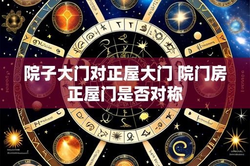 院子大门对正屋大门 院门房正屋门是否对称
