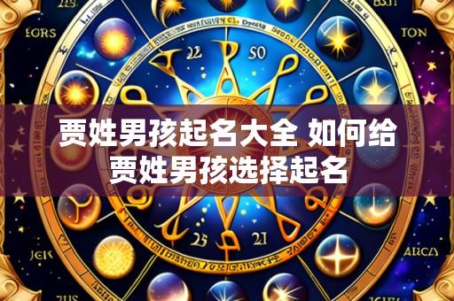 贾姓男孩起名大全 如何给贾姓男孩选择起名