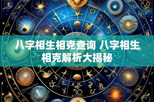 八字相生相克查询 八字相生相克解析大揭秘