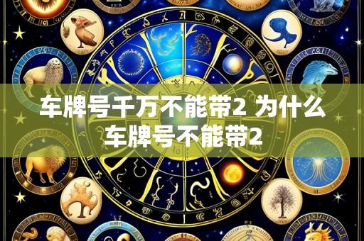 车牌号千万不能带2 为什么车牌号不能带2