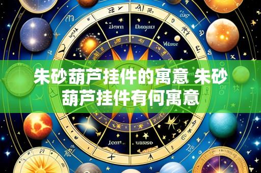 朱砂葫芦挂件的寓意 朱砂葫芦挂件有何寓意
