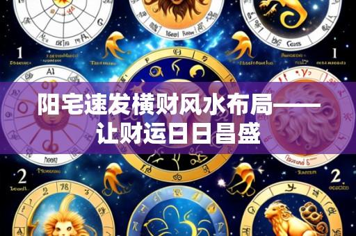 阳宅速发横财风水布局——让财运日日昌盛