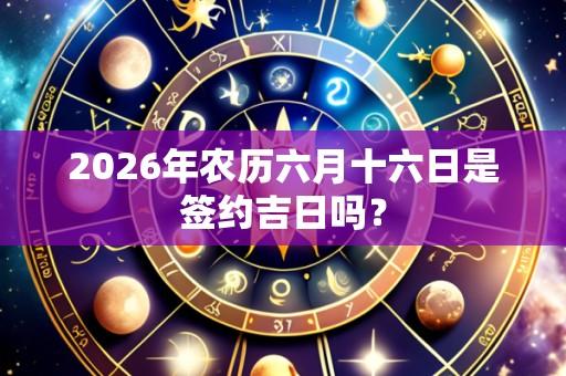 2026年农历六月十六日是签约吉日吗?
