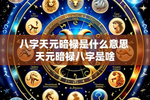八字天元暗禄是什么意思 天元暗禄八字是啥