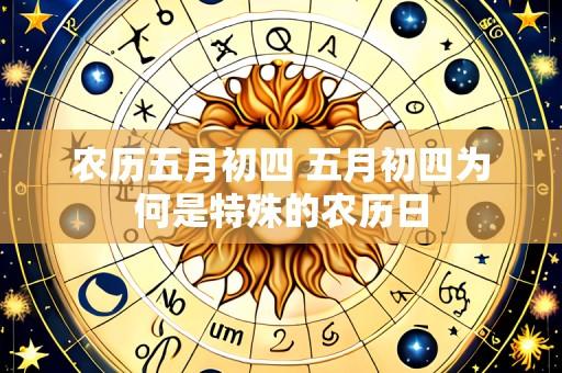 农历五月初四 五月初四为何是特殊的农历日