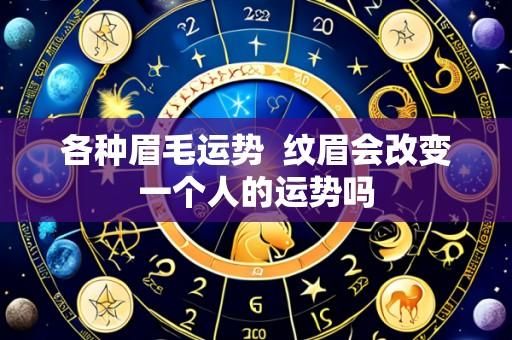 各种眉毛运势 纹眉会改变一个人的运势吗