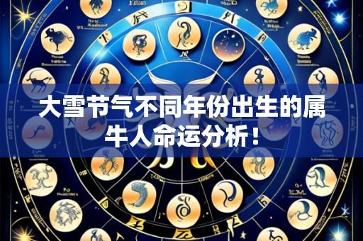 大雪节气不同年份出生的属牛人命运分析!