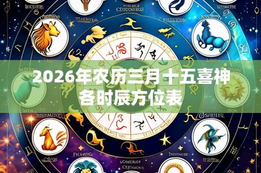 2026年农历三月十五喜神各时辰方位表