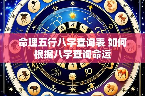 命理五行八字查询表 如何根据八字查询命运
