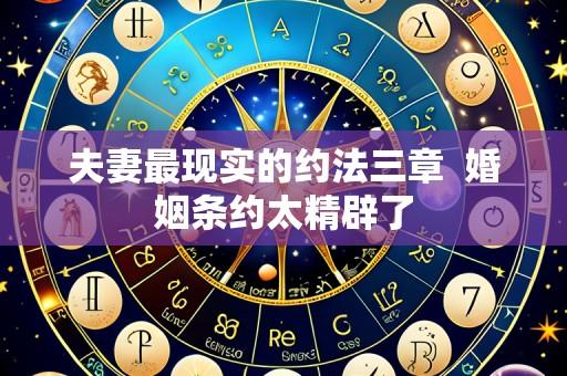 夫妻最现实的约法三章 婚姻条约太精辟了