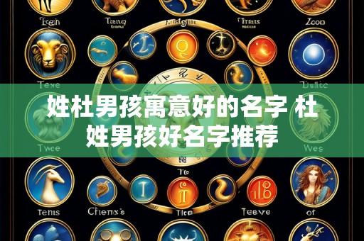 姓杜男孩寓意好的名字 杜姓男孩好名字推荐