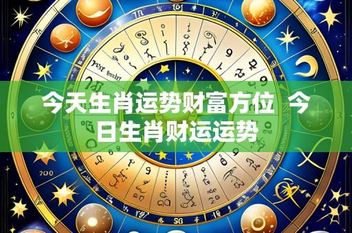 今天生肖运势财富方位  今日生肖财运运势