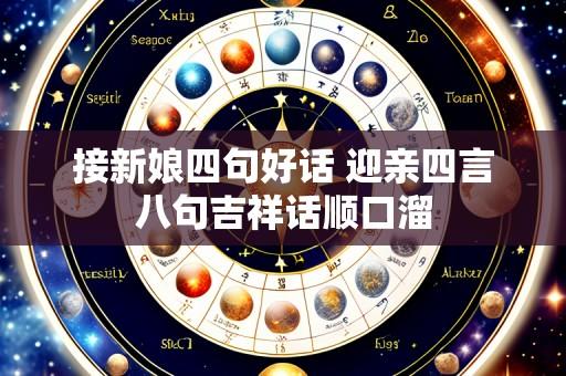 接新娘四句好话 迎亲四言八句吉祥话顺口溜
