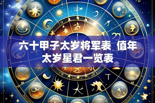 六十甲子太岁将军表  值年太岁星君一览表