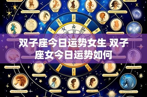 双子座今日运势女生 双子座女今日运势如何