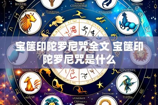 宝箧印陀罗尼咒全文 宝箧印陀罗尼咒是什么