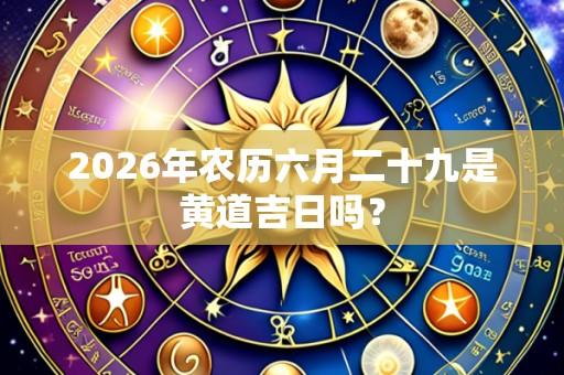 2026年农历六月二十九是黄道吉日吗？