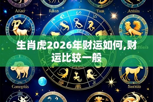 生肖虎2026年财运如何,财运比较一般