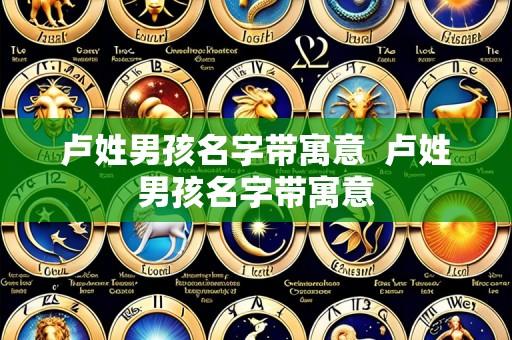 卢姓男孩名字带寓意 卢姓男孩名字带寓意