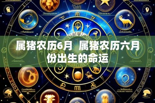 属猪农历6月  属猪农历六月份出生的命运