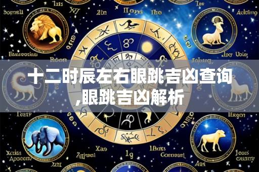 十二时辰左右眼跳吉凶查询,眼跳吉凶解析