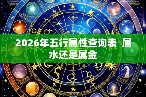 2026年五行属性查询表 属水还是属金