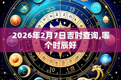 2026年2月7日吉时查询,哪个时辰好