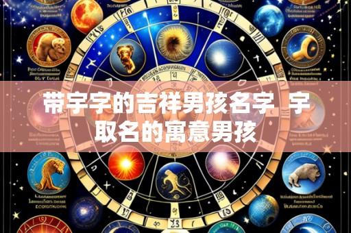 带宇字的吉祥男孩名字  宇取名的寓意男孩