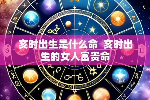 亥时出生是什么命  亥时出生的女人富贵命