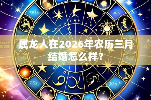 属龙人在2026年农历三月结婚怎么样？