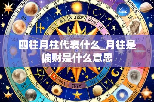 四柱月柱代表什么_月柱是偏财是什么意思