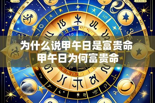 为什么说甲午日是富贵命 甲午日为何富贵命