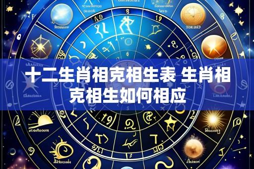 十二生肖相克相生表 生肖相克相生如何相应
