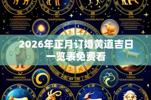 2026年正月订婚黄道吉日一览表免费看