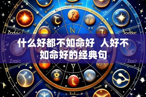 什么好都不如命好 人好不如命好的经典句