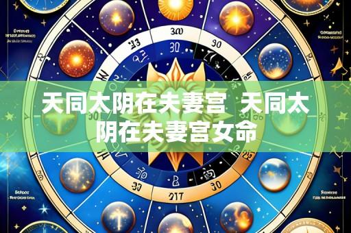 天同太阴在夫妻宫  天同太阴在夫妻宫女命