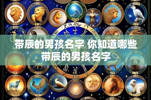 带辰的男孩名字 你知道哪些带辰的男孩名字