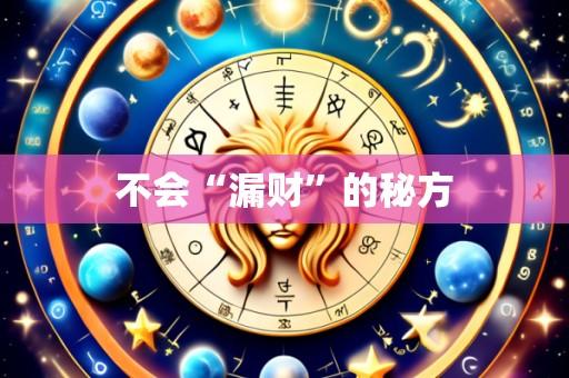 不会“漏财”的秘方