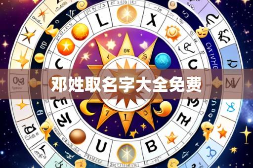 邓姓取名字大全免费