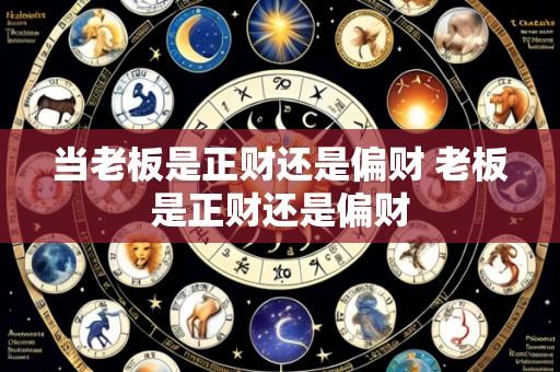 当老板是正财还是偏财 老板是正财还是偏财