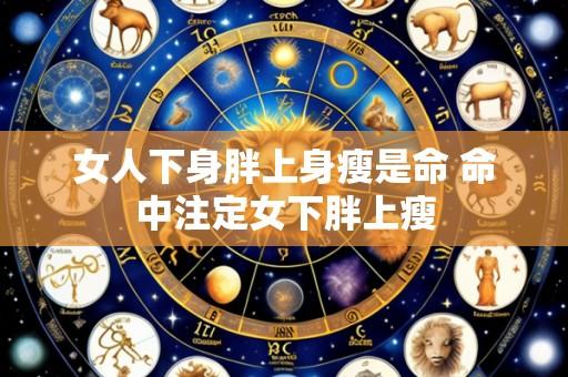 女人下身胖上身瘦是命 命中注定女下胖上瘦