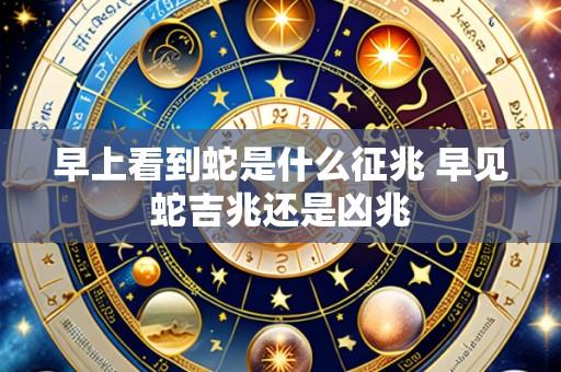 早上看到蛇是什么征兆 早见蛇吉兆还是凶兆