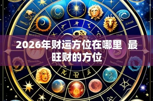 2026年财运方位在哪里 最旺财的方位