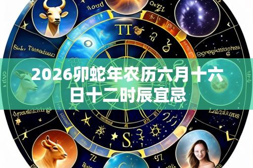 2026卯蛇年农历六月十六日十二时辰宜忌