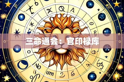 三命通会:官印禄库